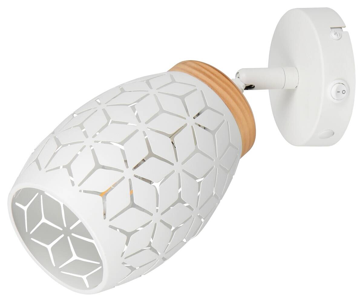 Reality Spots Bidar weiß Metall B/H: ca. 12x27 cm E14 1 Brennstellen