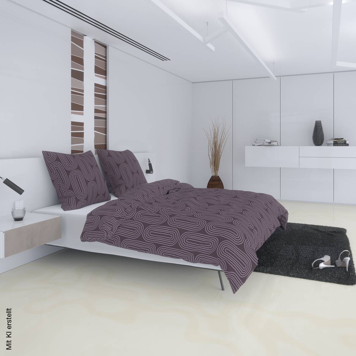Microfaser Bettwäsche bordeaux Polyester B/L: ca. 135x200 cm
