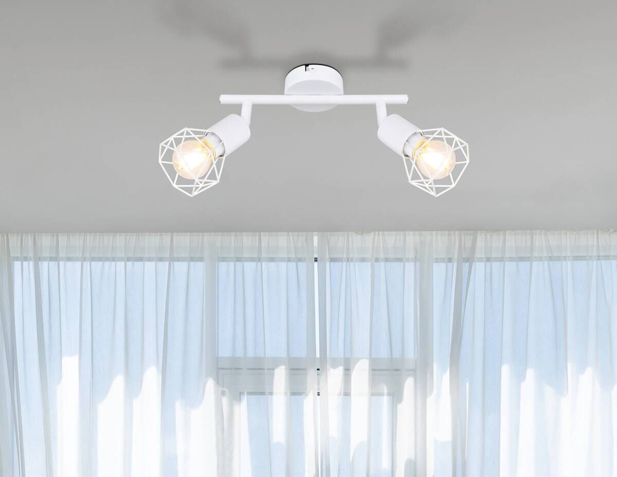 GLOBO Spotbalken Xara weiß Metall B/H/L: ca. 8x18x22 cm E14 2 Brennstellen