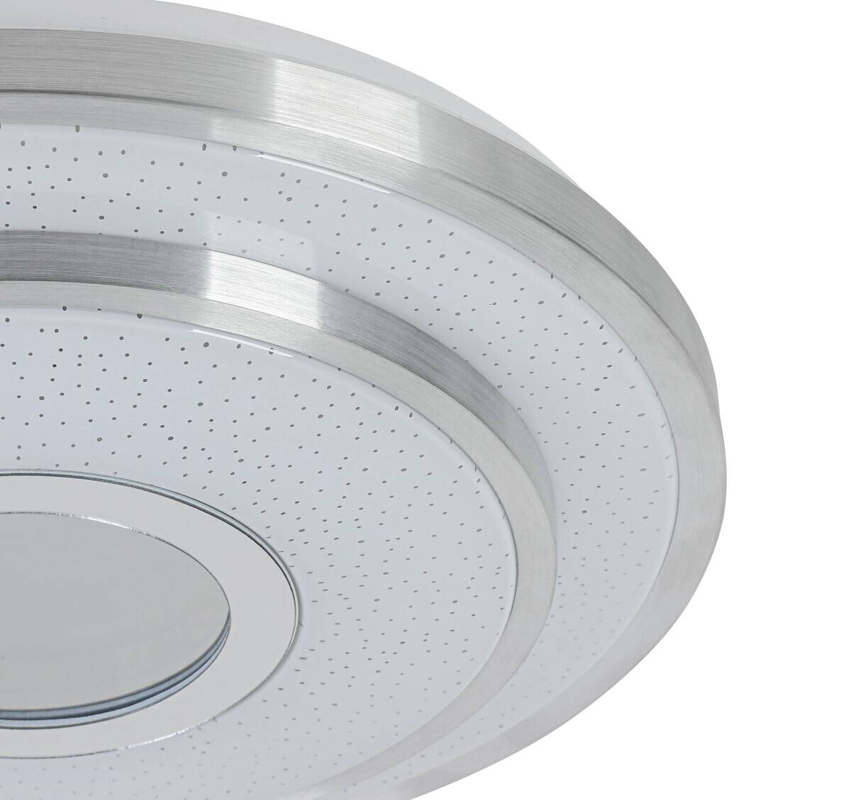 Nolo LED Deckenleuchte Chrom weiß Kunststoff Metall B/H/L: ca. 38x7,5x38 cm 2 Brennstellen