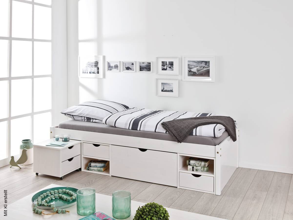 Funktionsbett Till weiß Liegefläche B/L: ca. 90x200 cm