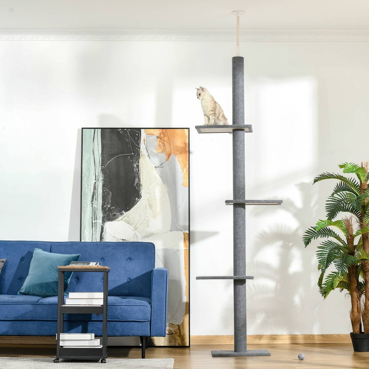 PawHut Kratzbaum grau Polyester B/H/L: ca. 27x228x43 cm