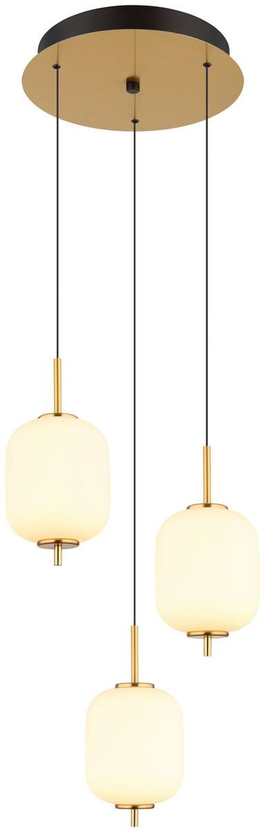 GLOBO Pendelleuchte messing Metall Glas H/D: ca. 150x35,5 cm 1 Brennstellen