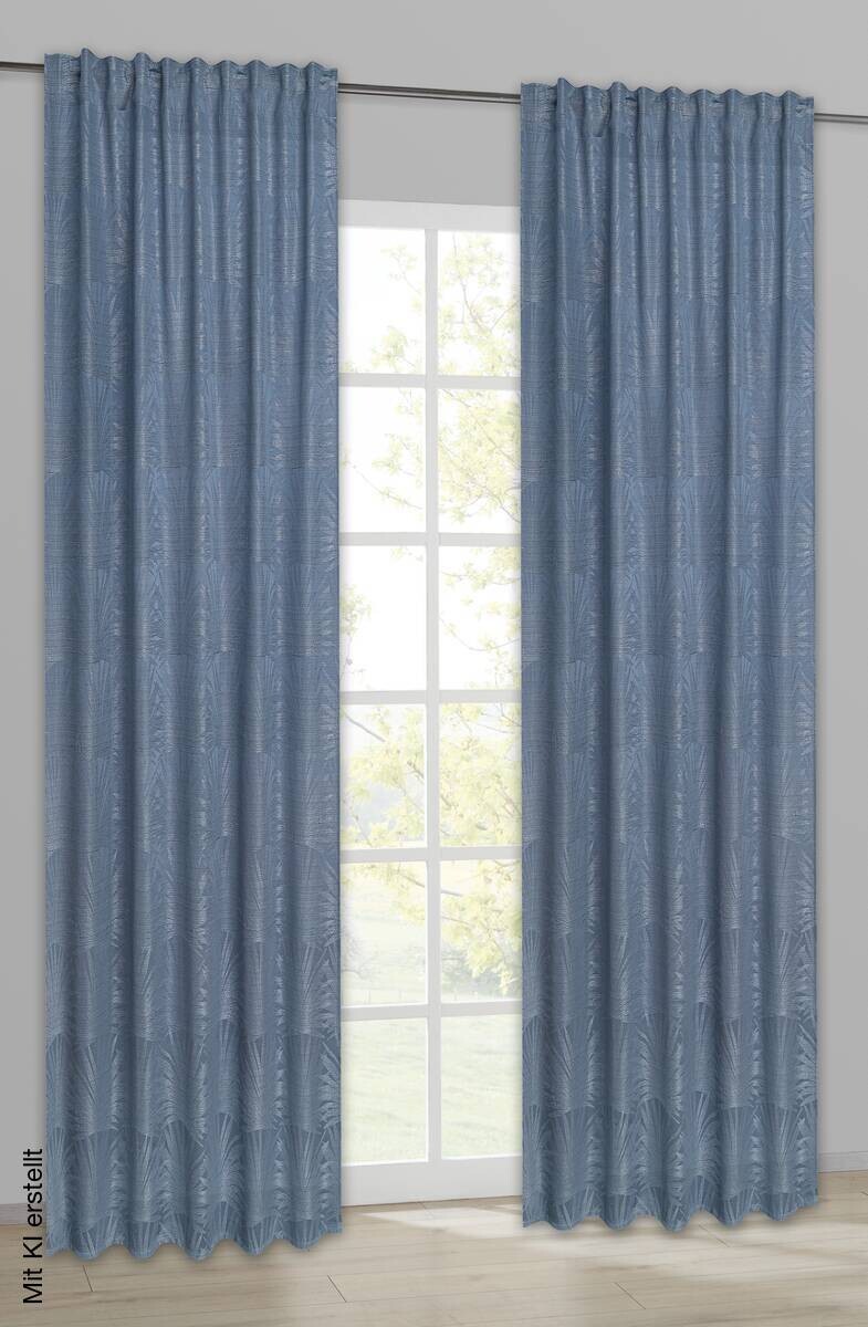 silver edition Kombivorhang Anni blau 100% Polyester B/L: ca. 140x245 cm