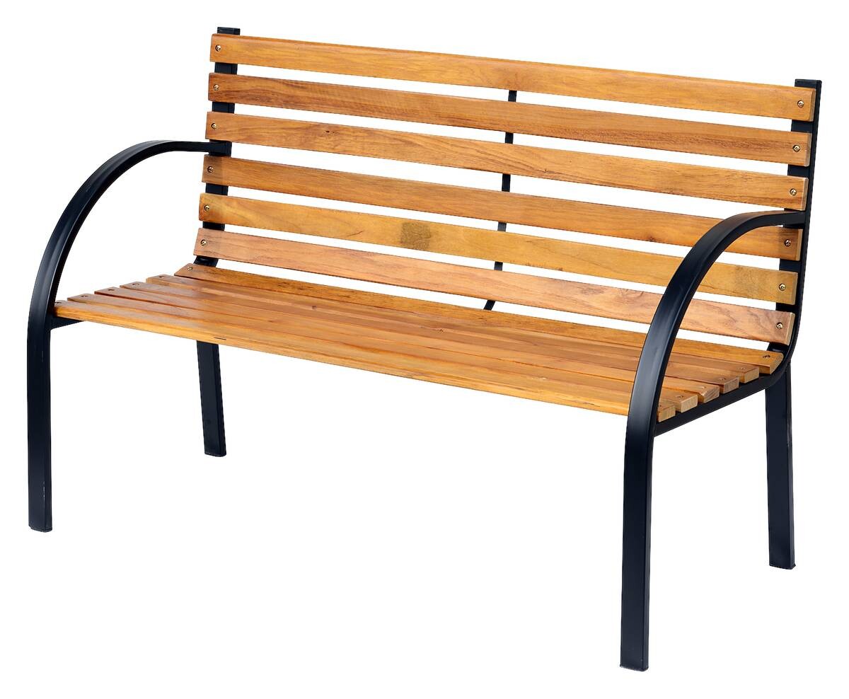 Outsunny Gartenbank natur Metall B/H/L: ca. 60x80x122 cm