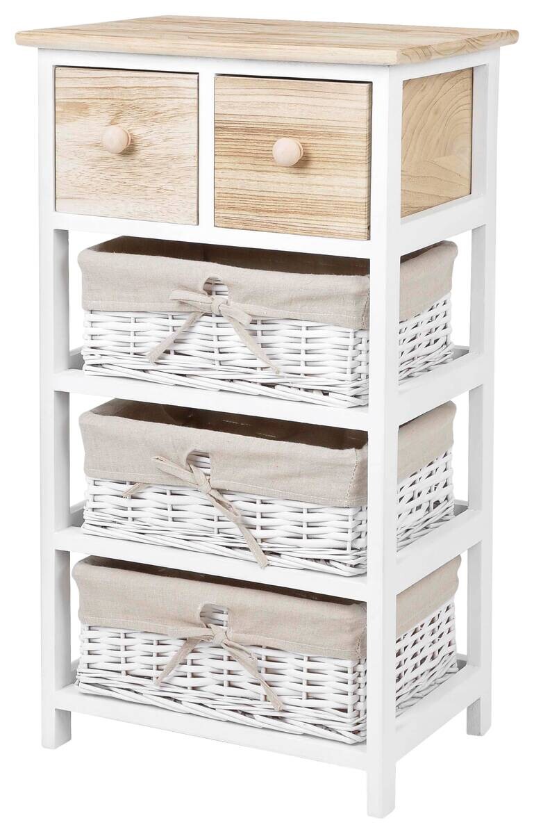 POCOline Aufbewahrungsregal weiß Holz B/H/L: ca. 29x73x40 cm