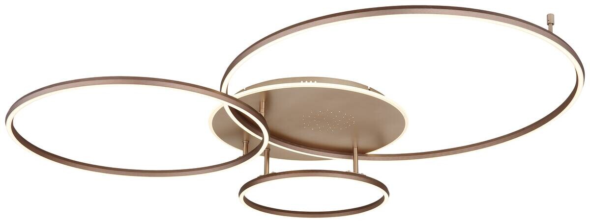 GLOBO LED-Deckenleuchte champagner kaffee Metall Aluminium B/H/L: ca. 99x13x127 cm 1 Brennstellen