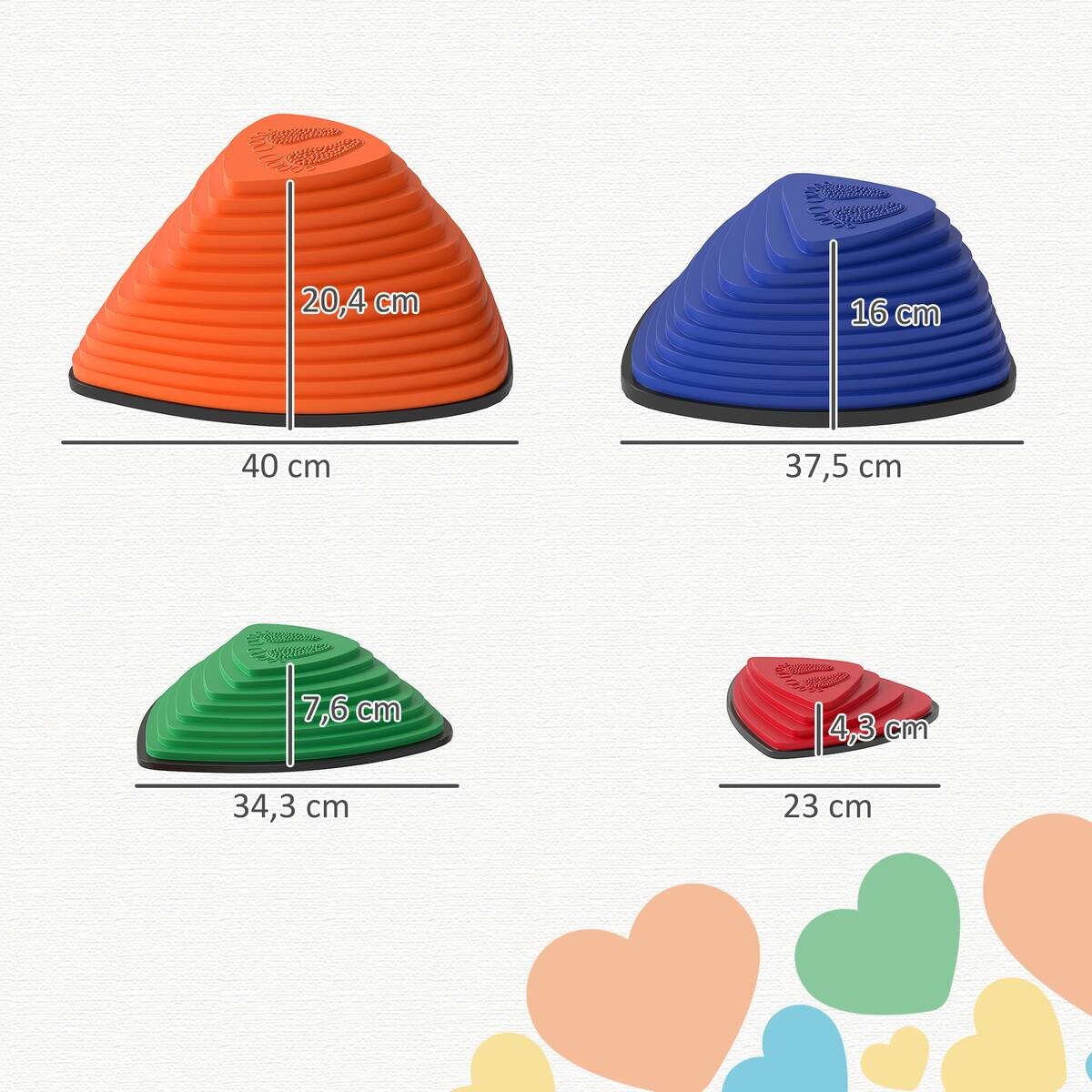 AIYAPLAY Balanciersteine mehrfarbig B/H/L: ca. 40x20,4x40 cm