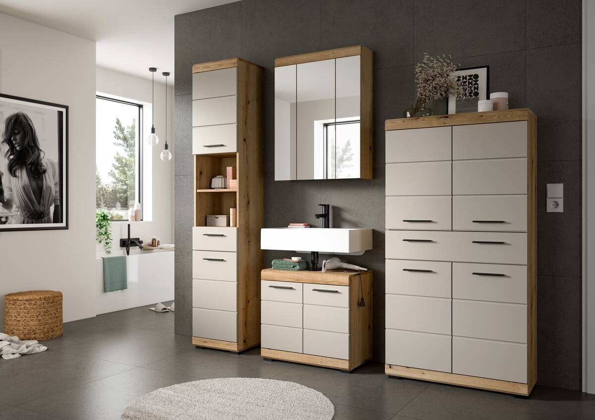 Badezimmer-Set Scout Evoke Oak Nachbildung Kaschmirgrau Nachbildung B/H/T: ca. 201x191x34 cm