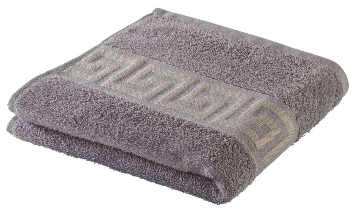 POCOline Handtuch Mäander silber 100% Baumwolle B/L: ca. 50x100 cm