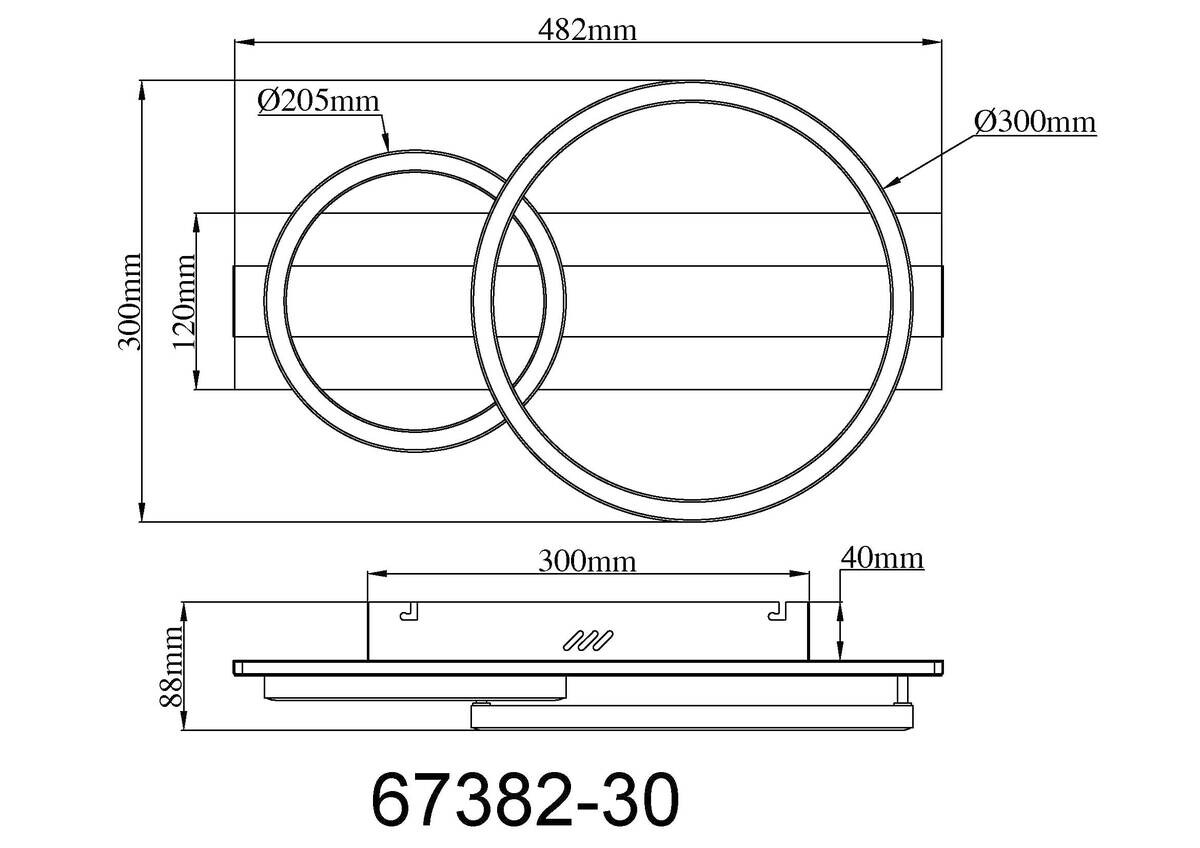 GLOBO Deckenventilator schwarz Metall Edelstahl Kunststoff B/H/L: ca. 10x52,5x32 cm