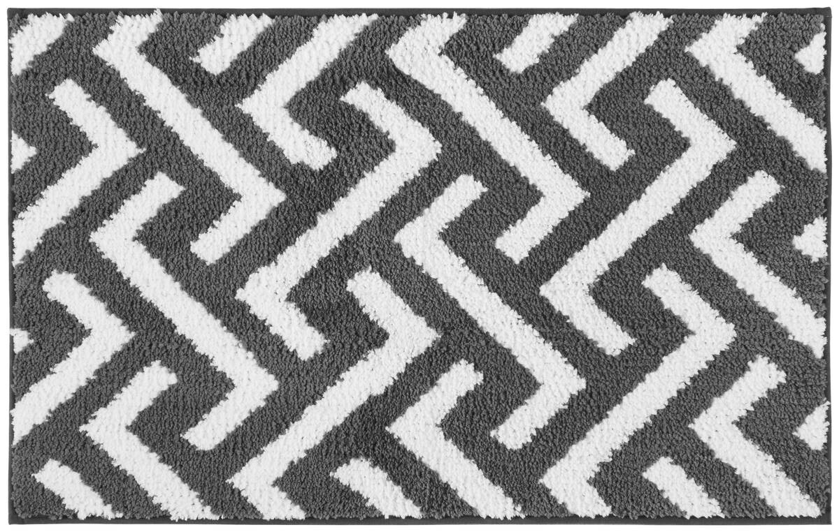 POCOline Badematte Badmatte Luxor anthrazit 100% Polyester B/L: ca. 50x80 cm