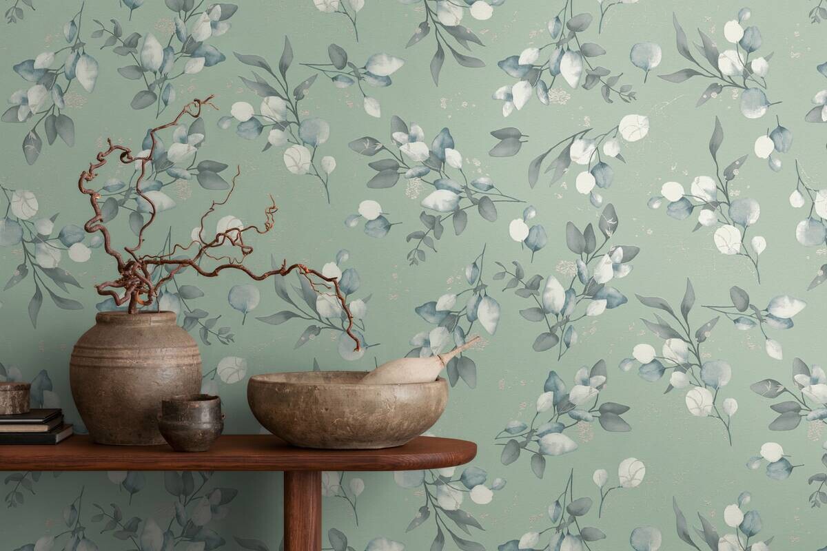 A.S.Creation Vliestapete grün blau grau B/H/D: ca. 53x1005x7,6 cm