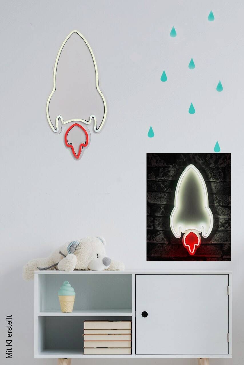 Opviq LED-Wandleuchte rot weiß PVC B/H/T/L: ca. 20x40x2x20 cm
