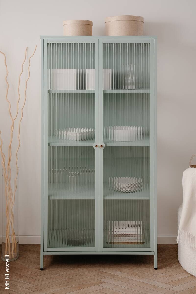 Vitrine Milton mint B/H/T: ca. 80x160x40 cm