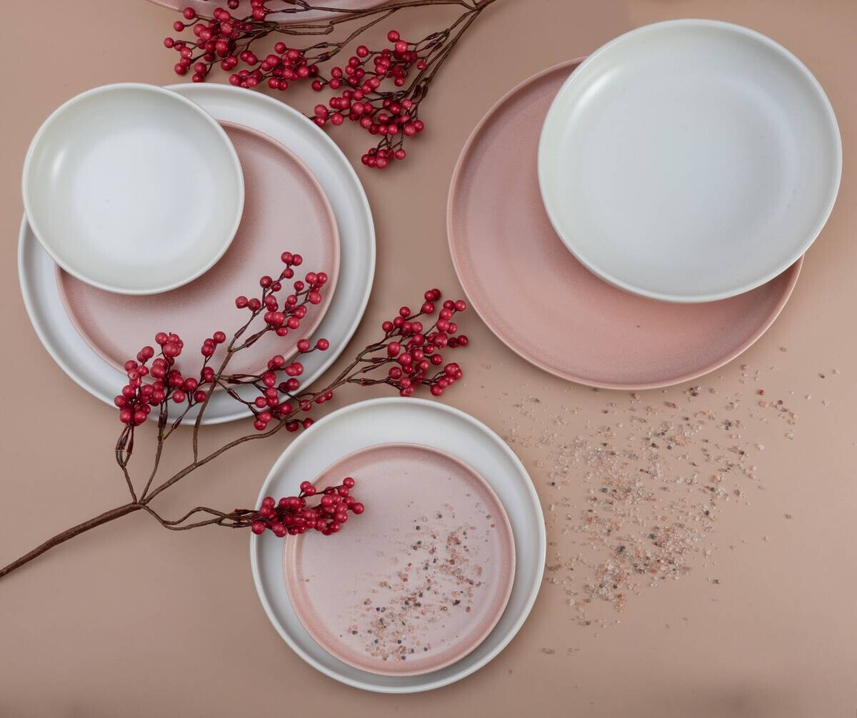 CreaTable Tafelservice Uno Rusty rosé Steinzeug 8 tlg.