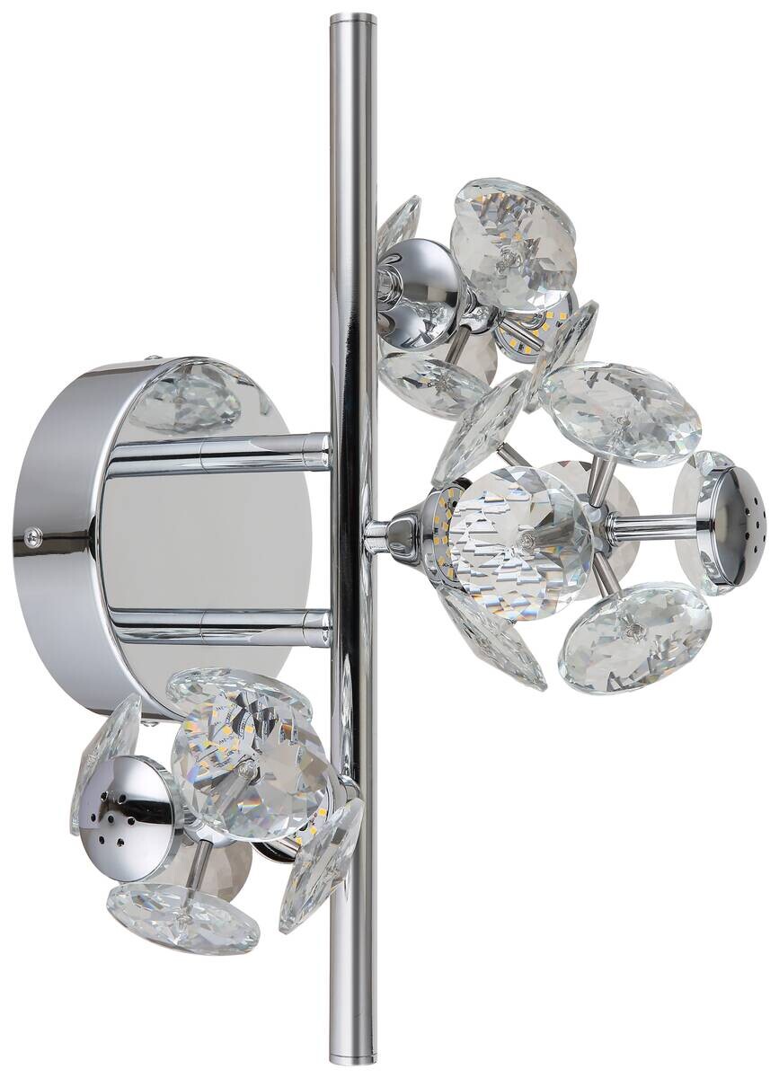 GLOBO Wandleuchte klar Chrom Metall Glas B/H: ca. 41x27 cm 1 Brennstellen