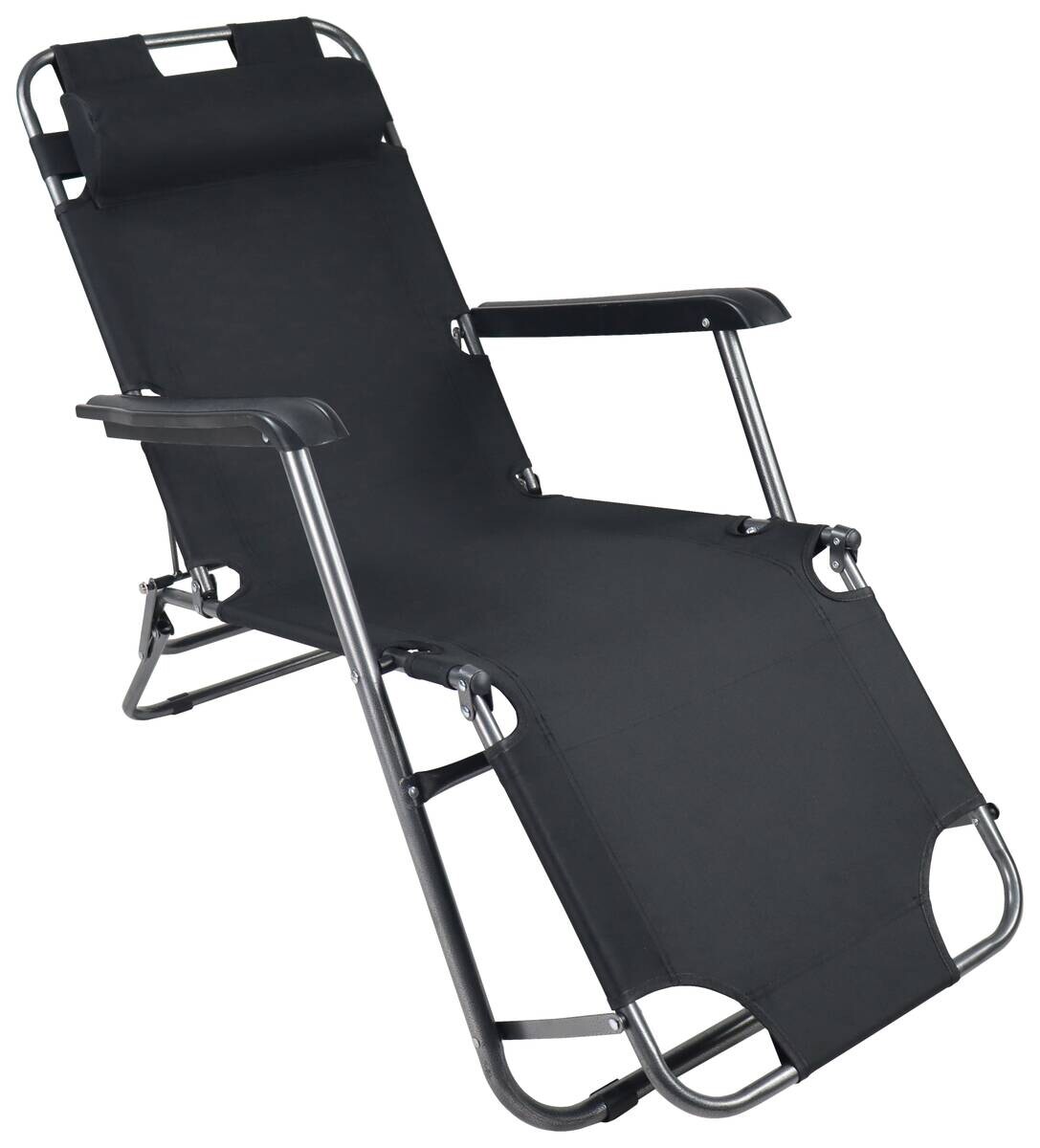 VCM Relaxliege Maltosa schwarz Stahl