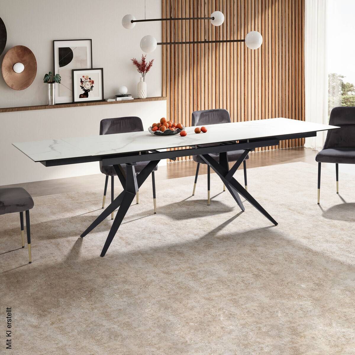 Esstisch weiß Marmor Optik B/H/T: ca. 180x76x95 cm