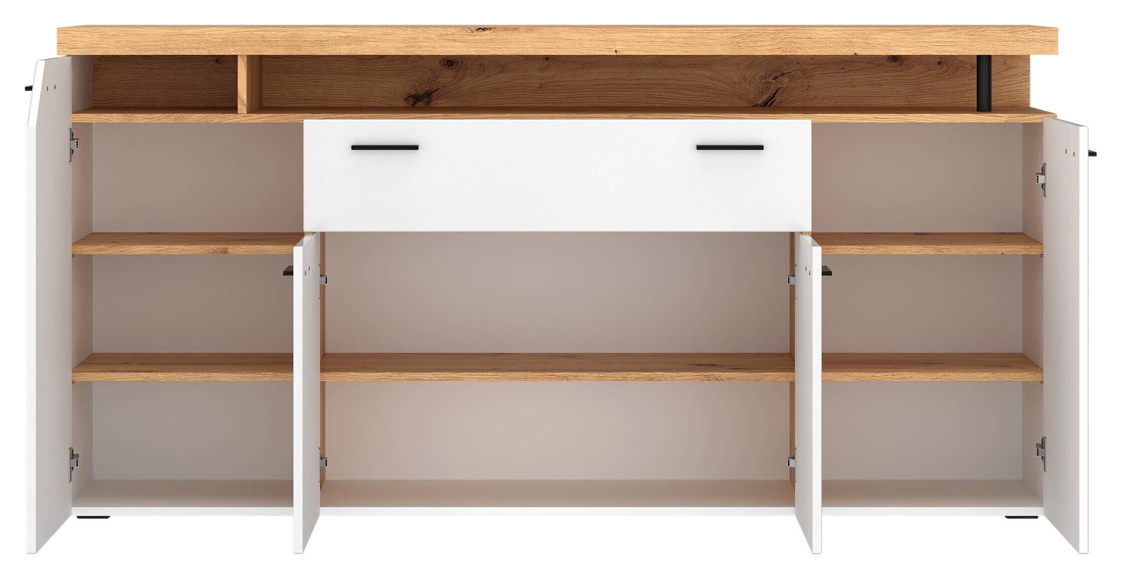 Sideboard Nico weiß Eiche Artisan Nachbildung B/H/T: ca. 184x91x40 cm