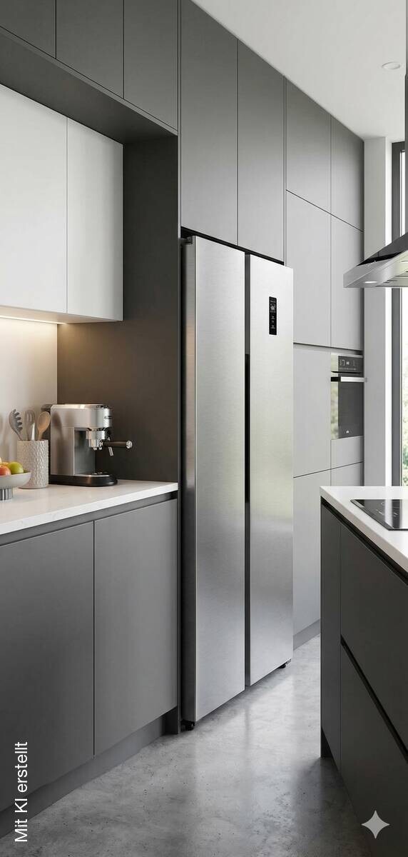POCOline Side-by-Side SBS 179-444 ESID silber B/H/T: ca. 83x179x61 cm
