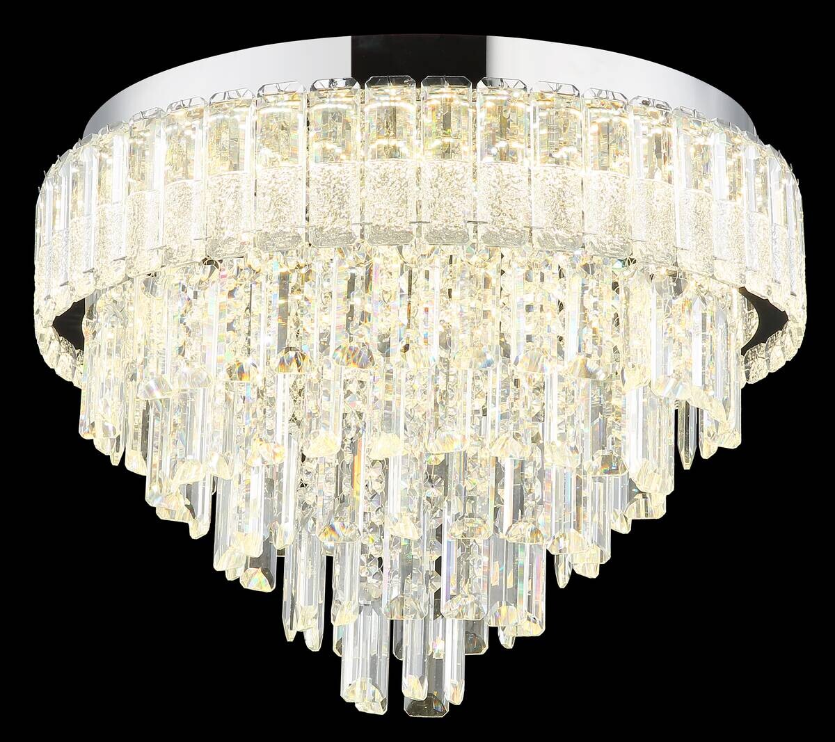 GLOBO LED-Deckenleuchte CRYSTALIA Edelstahl H/D: ca. 36x49 cm 1 Brennstellen