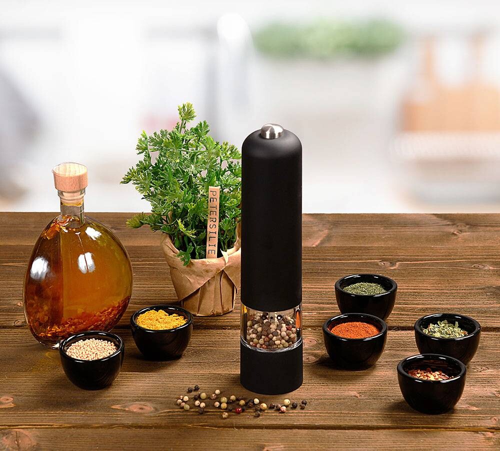 Kesper Pfeffermühle elektrisch mattschwarz Keramik D: ca. 5,2 cm