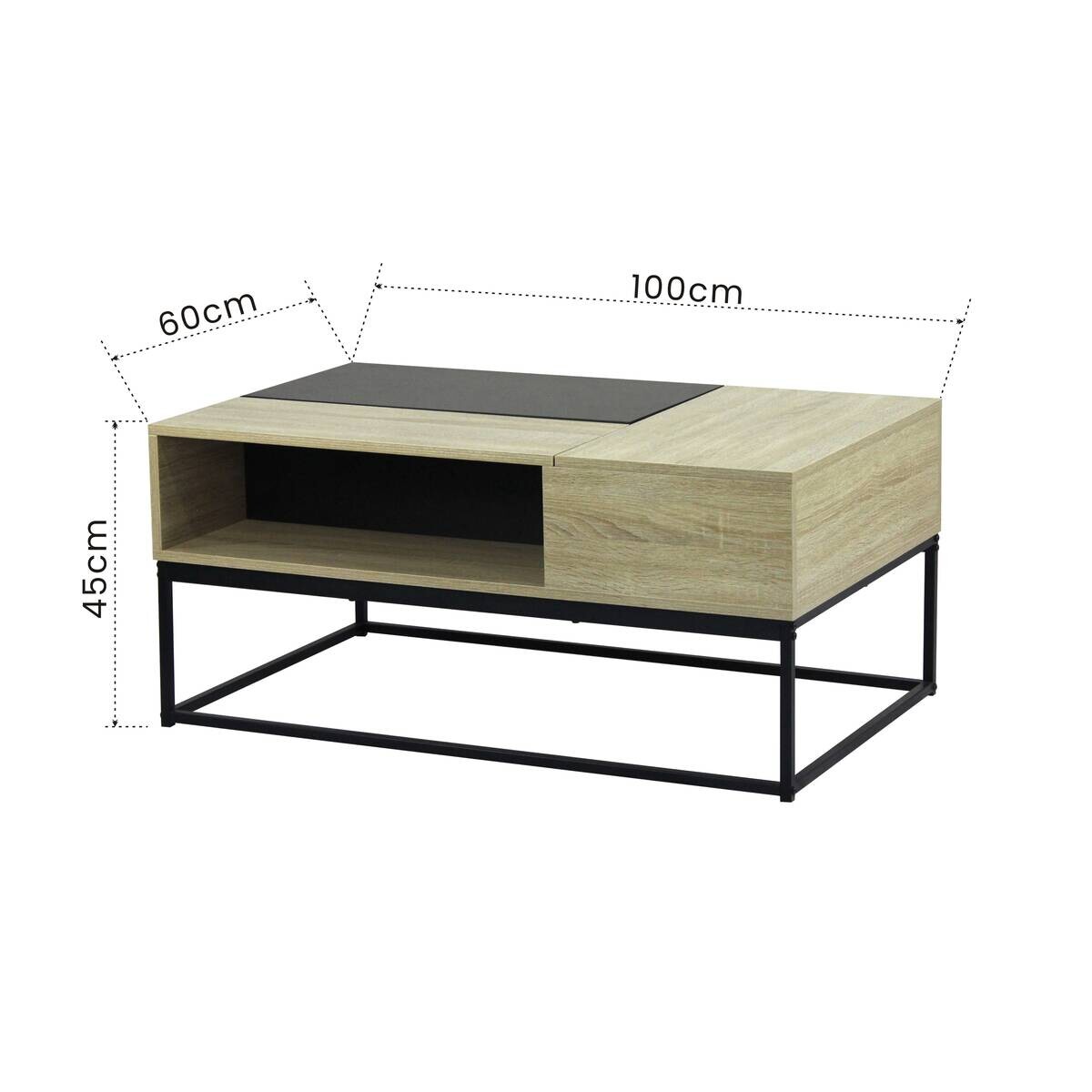 Couchtisch Eiche Nachbildung B/H/T: ca. 100x45,5x60 cm