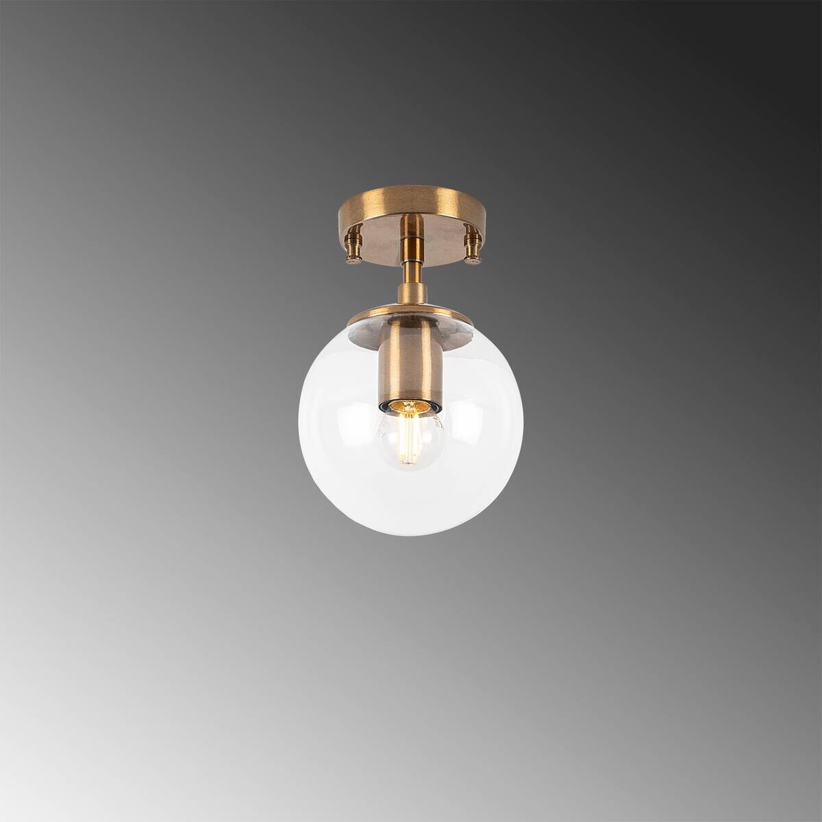 Opviq Deckenleuchte Atmaca bronze Glas Metall B/H/T/L/D: ca. 15x23x15x15x15 cm E14 1 Brennstellen