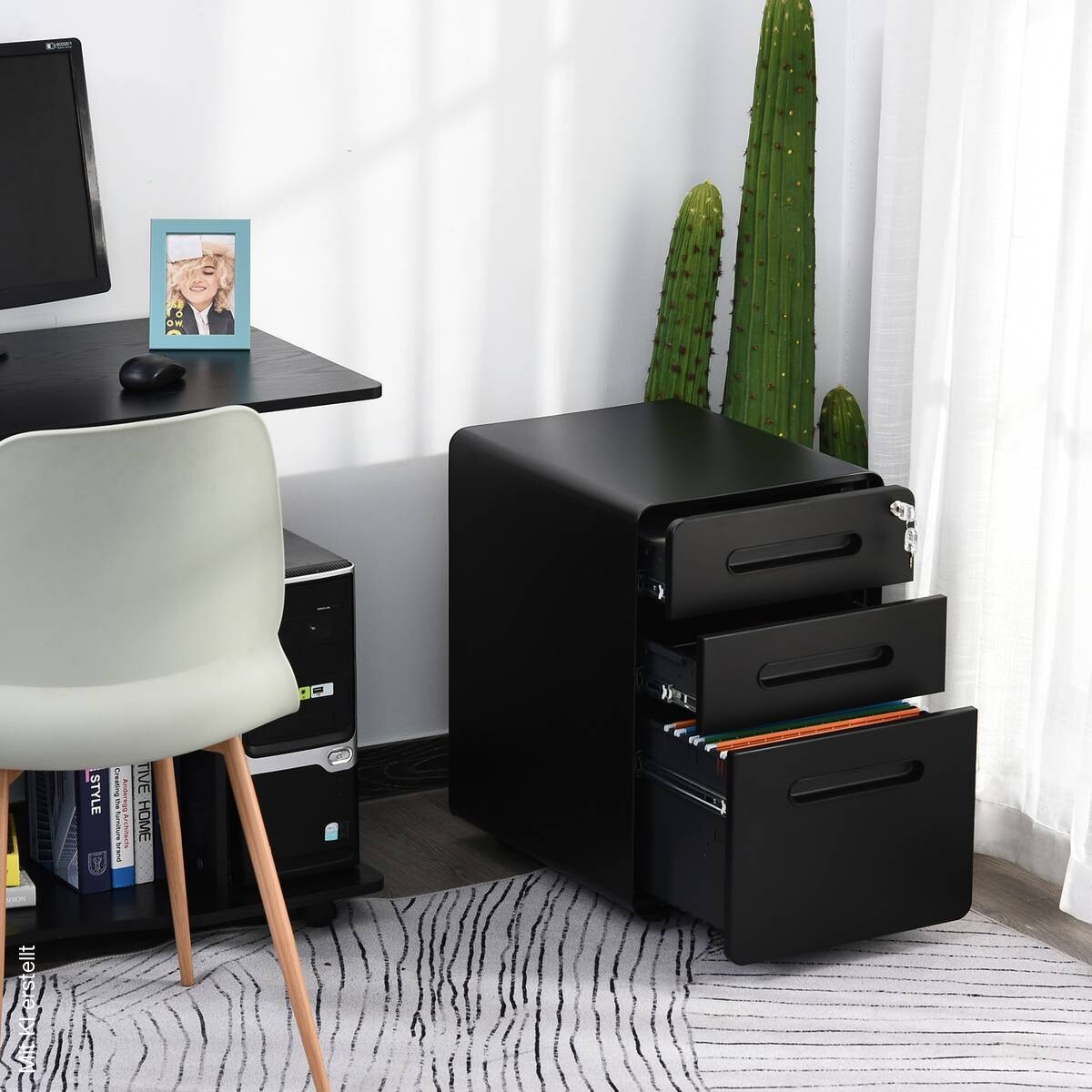 Aktenschrank 924-007BK schwarz B/H/T: ca. 39x59x48 cm