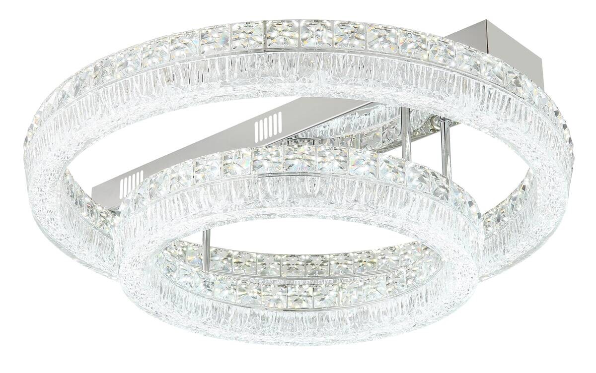 GLOBO Deckenleuchte klar Chrom Metall Glas Acryl H/D: ca. 19,5x60 cm 1 Brennstellen