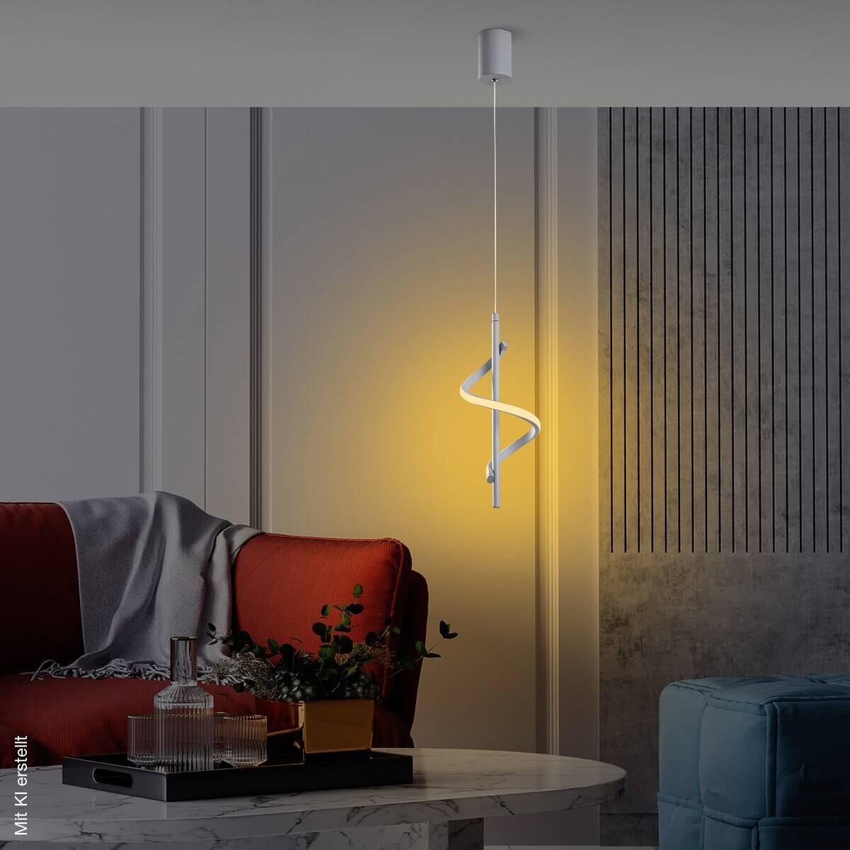 Opviq LED-Pendelleuchte grau B/H/T: ca. 16x100x16 cm