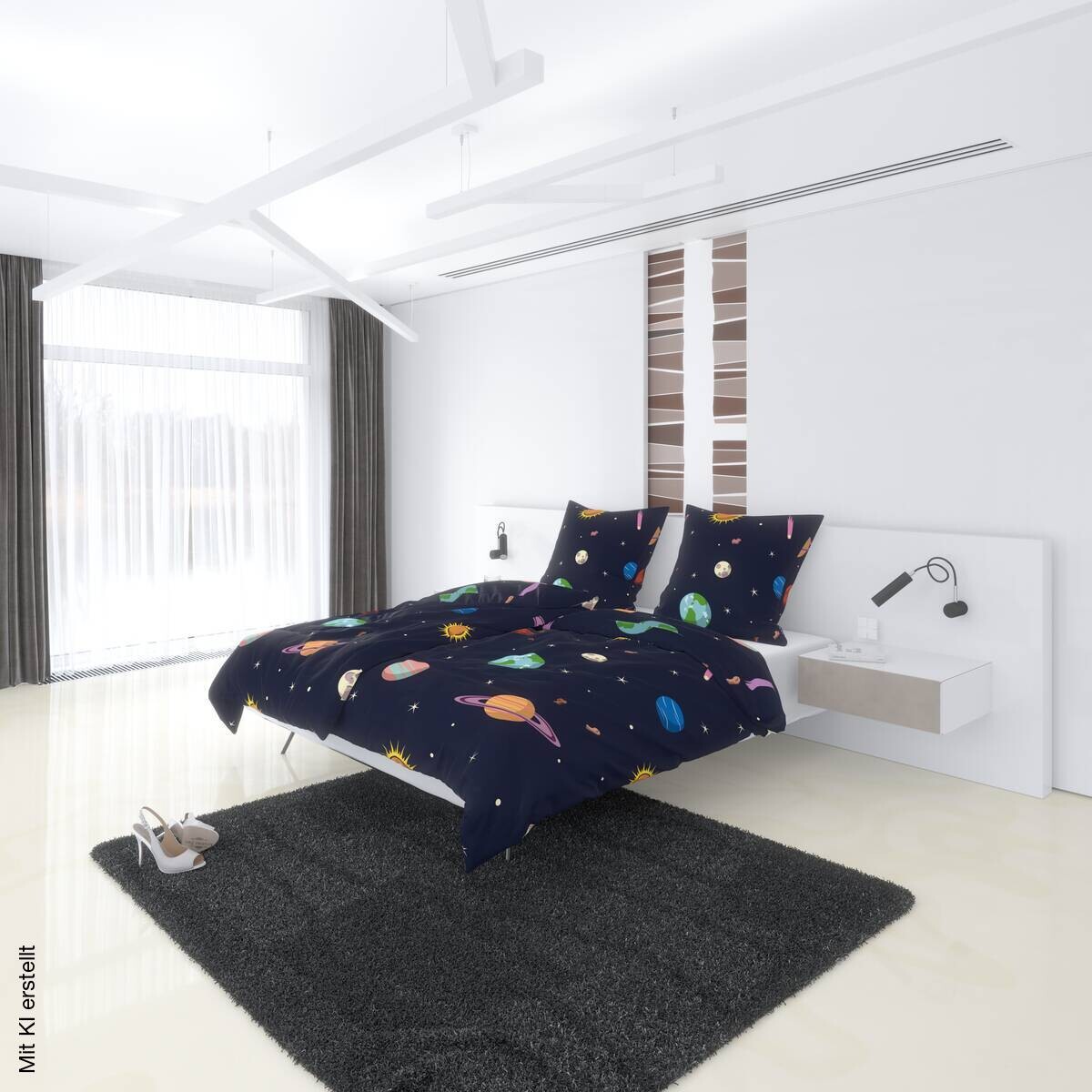 Microfaser Bettwäsche dunkelblau Polyester B/L: ca. 135x200 cm