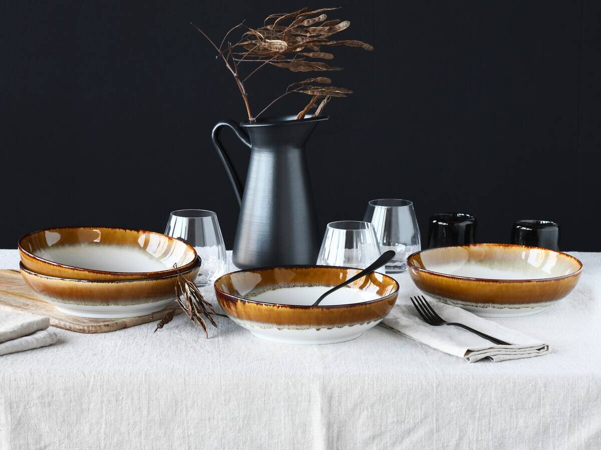 CreaTable Schüssel-Set Cascade braun Steinzeug