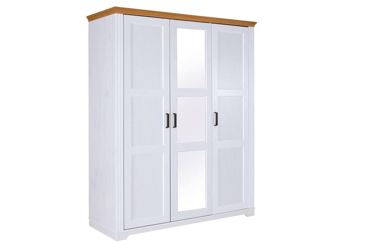 Kleiderschrank Maluno weiß B/H/L: ca. 64x208x166,4 cm