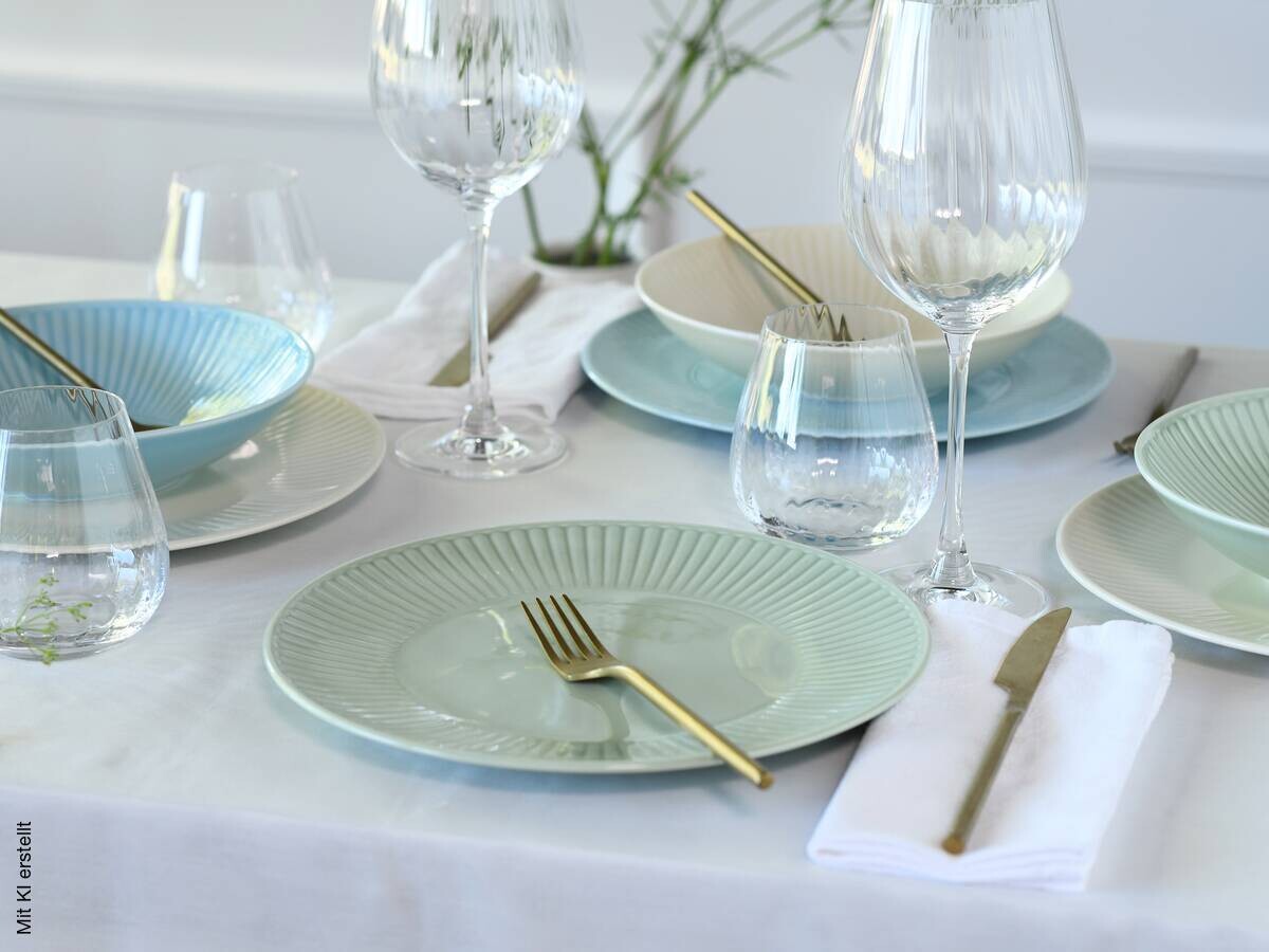 CreaTable Tafelservice Valencia bunt Porzellan 12 tlg.