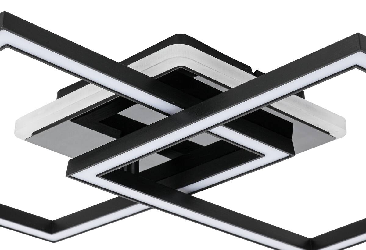 Nolo LED-Deckenleuchte Rhombus schwarz Kunststoff B/H/L: ca. 35x6,5x55 cm