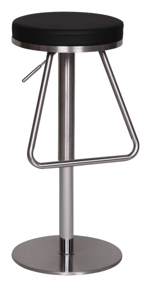 Barhocker schwarz Edelstahl Kunstleder Edelstahl B/H/T: ca. 39x54x39 cm