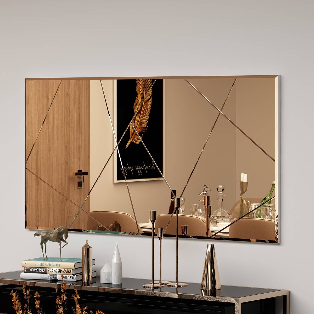 moebel17 Wandspiegel Eilish bronze Glas B/H/T: ca. 120x60x2,2 cm