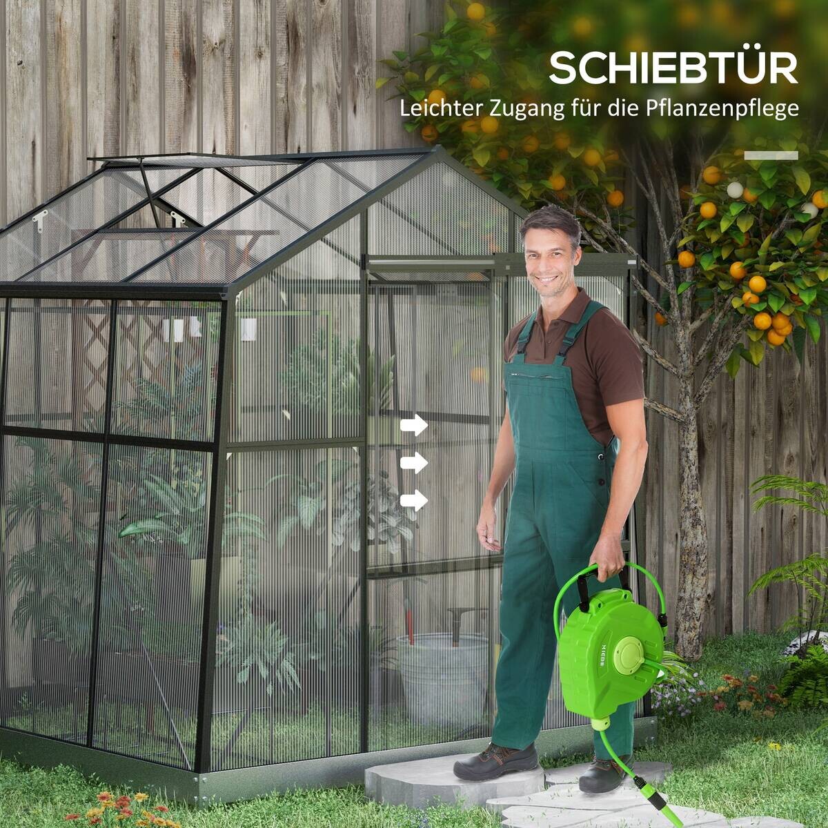 Outsunny Gewächshaus B/H/L: ca. 192x204x192 cm