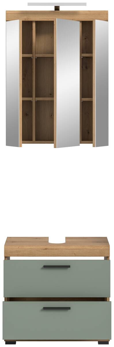 Badezimmer-Set Scout Eiche Artisan Nachbildung salbei Nachbildung B/H/T: ca. 60x191x37 cm