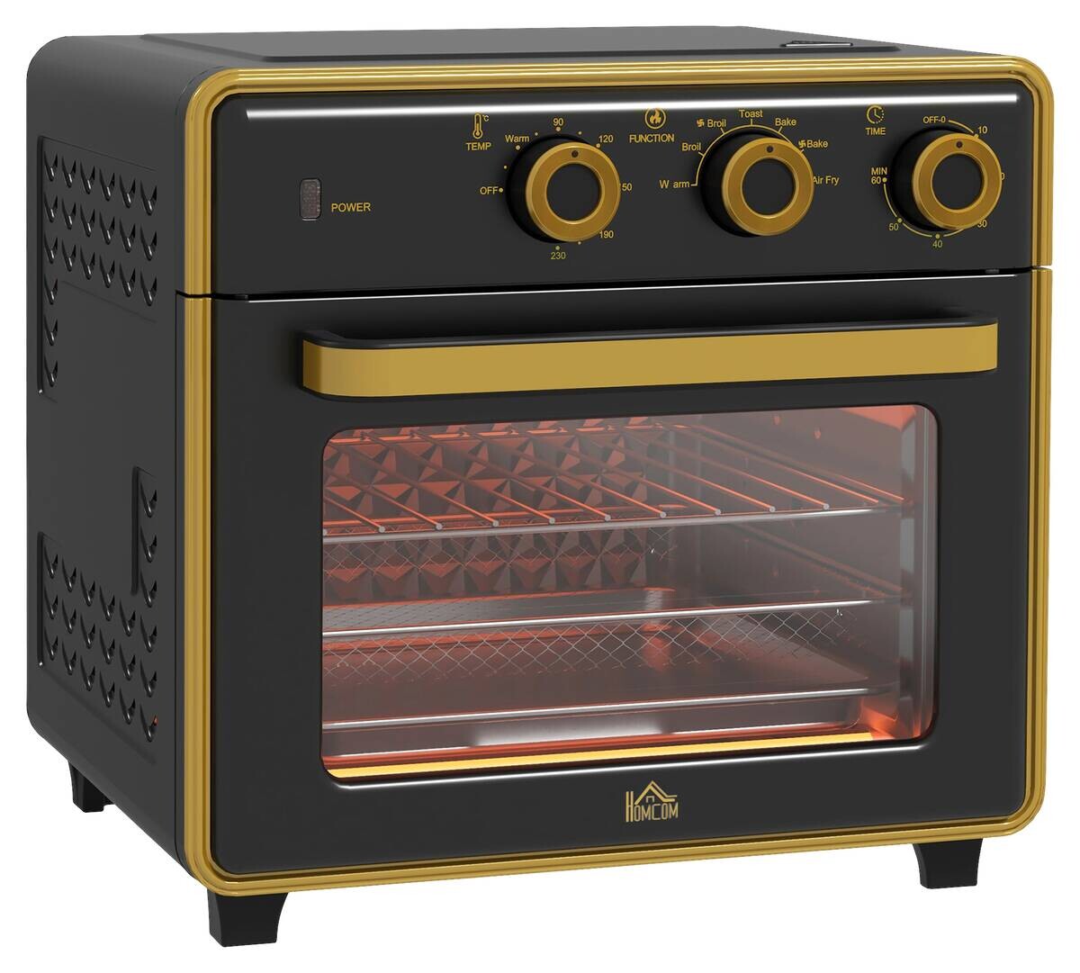 HOMCOM Küchengerät schwarz Edelstahl B/H/L: ca. 37,7x36x34,5 cm