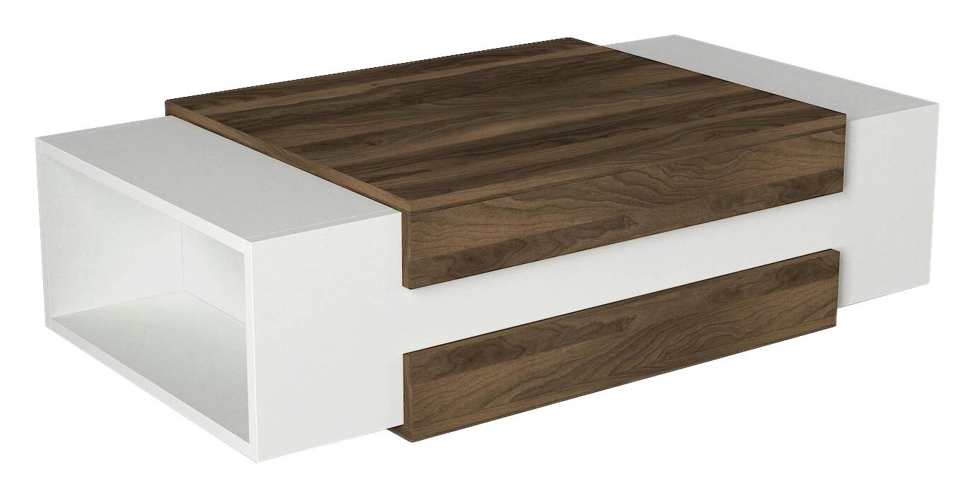 Couchtisch Nora weiß walnuss Nachbildung B/H/T: ca. 110x31x60 cm