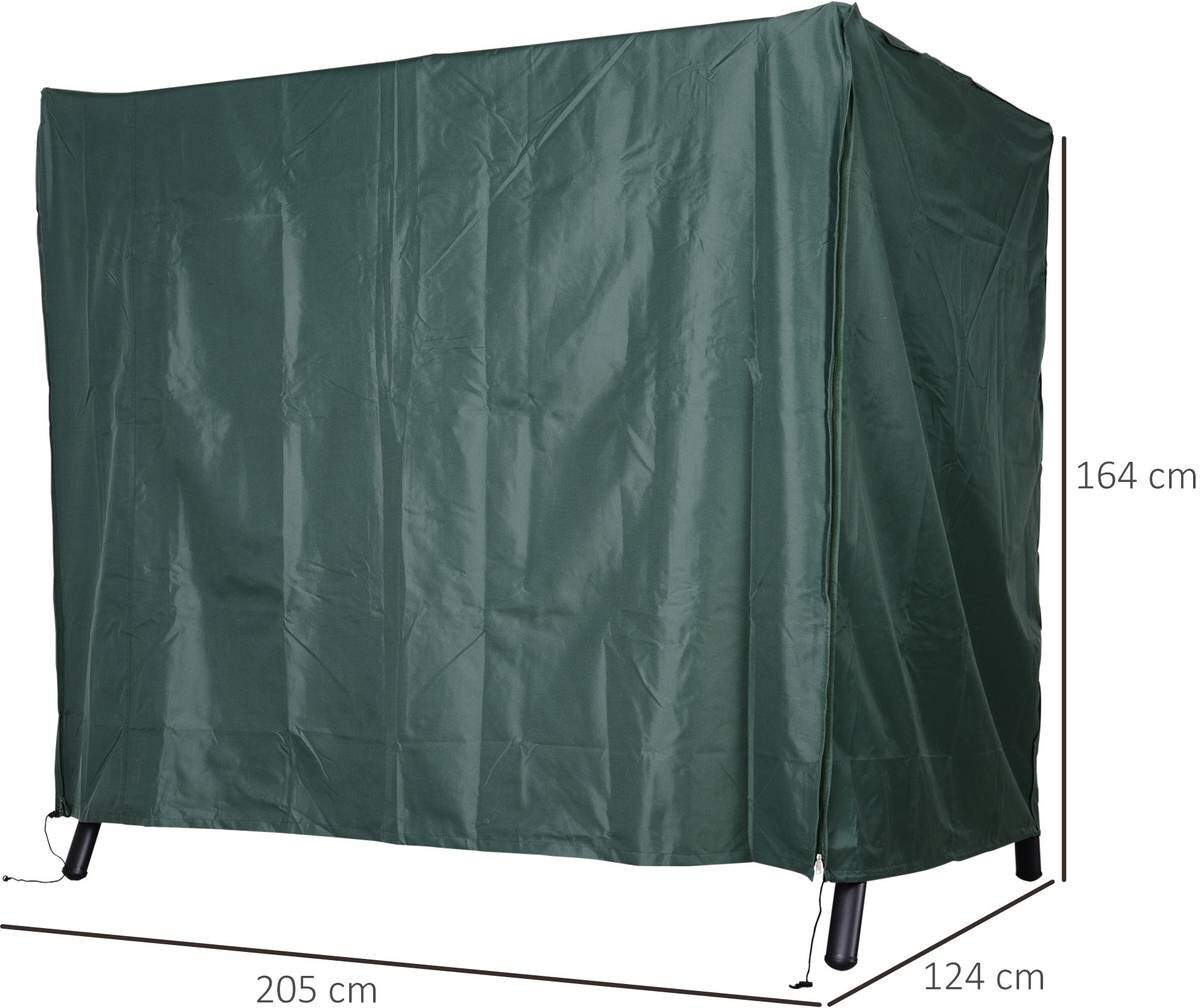 Outsunny Abdeckung für Hollywoodschaukel dunkelgrün Polyester-Mischgewebe B/H/L: ca. 124x164x205 cm