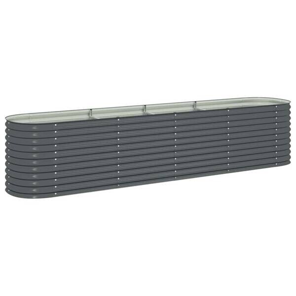 Garten-Hochbeet grau Stahl B/H/L: ca. 80x81x400 cm