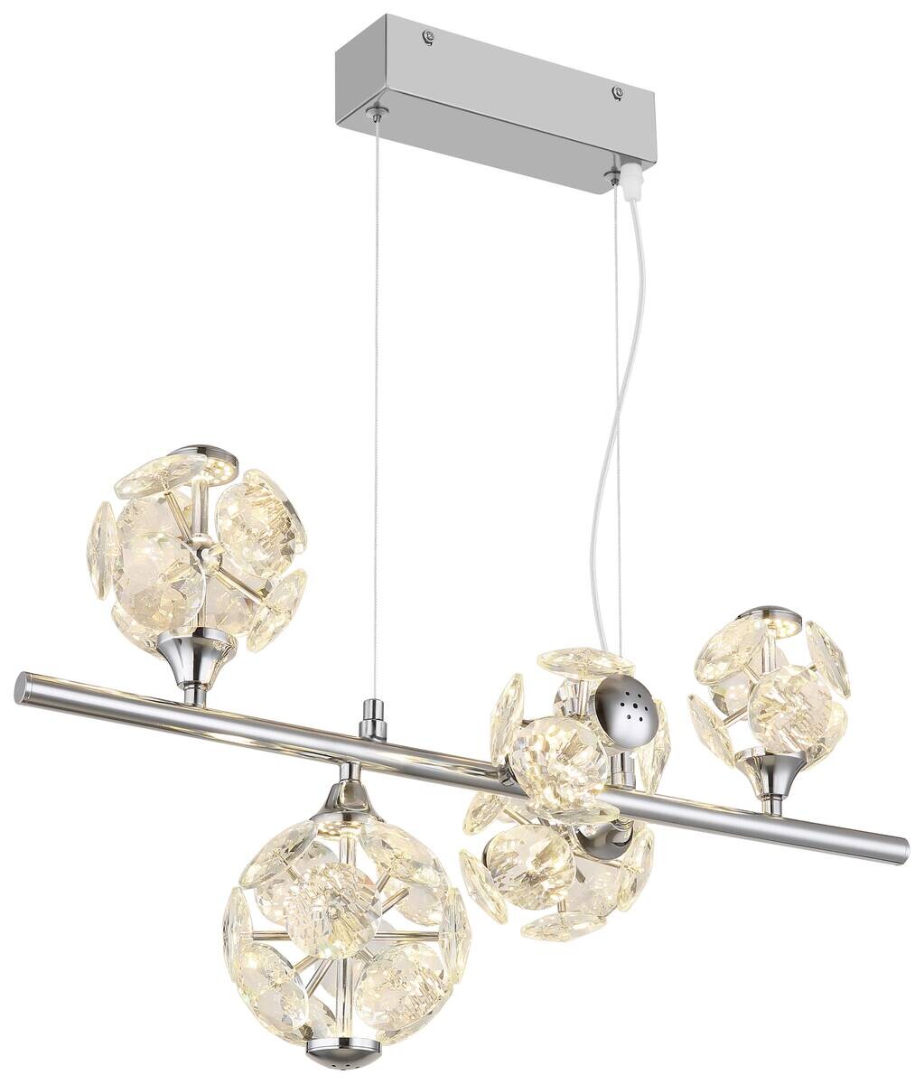 GLOBO Pendelleuchte klar Chrom Metall B/H/T/L: ca. 30x120x50x50 cm 1 Brennstellen
