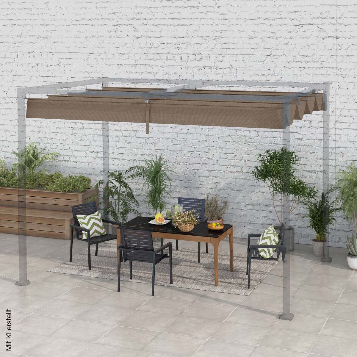 Outsunny Ersatzdach kaffee Polyester B/H/L: ca. 245x23x286 cm