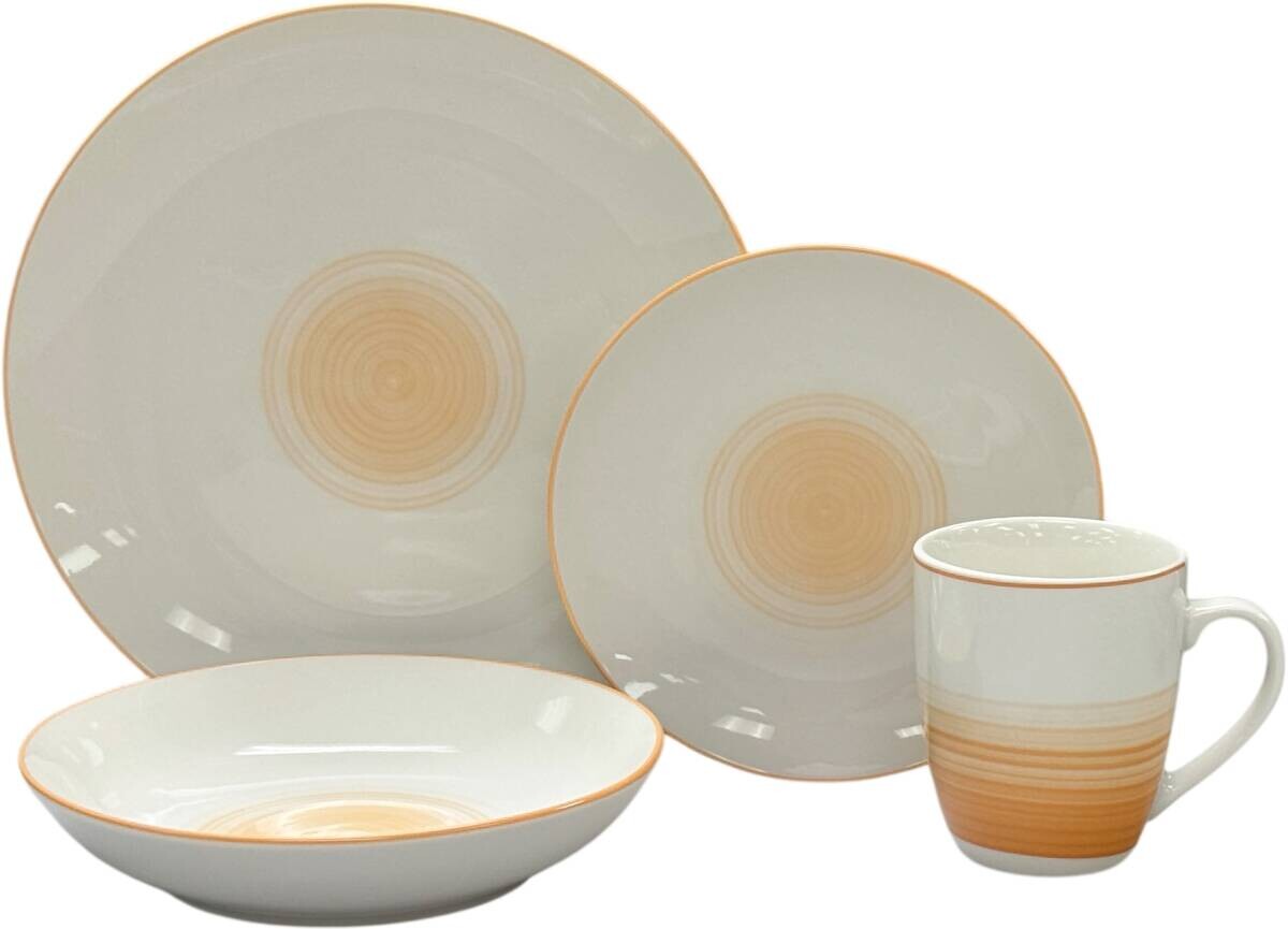 KEVOLI home Kombiservice apricot Porzellan 16 tlg.