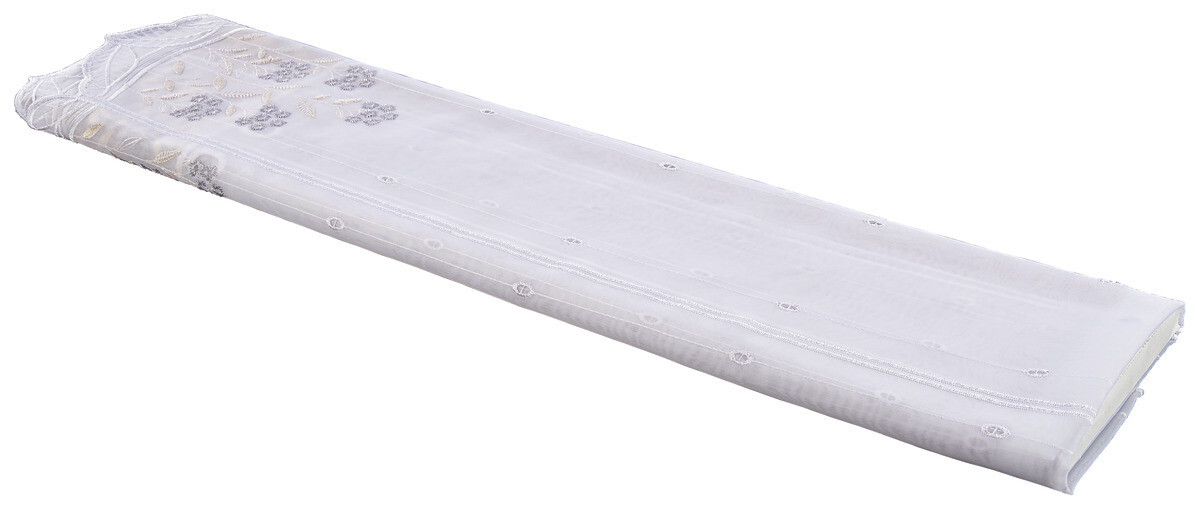 Clipstore-Meterware Nadja beige grau 100% Polyester H: ca. 140 cm