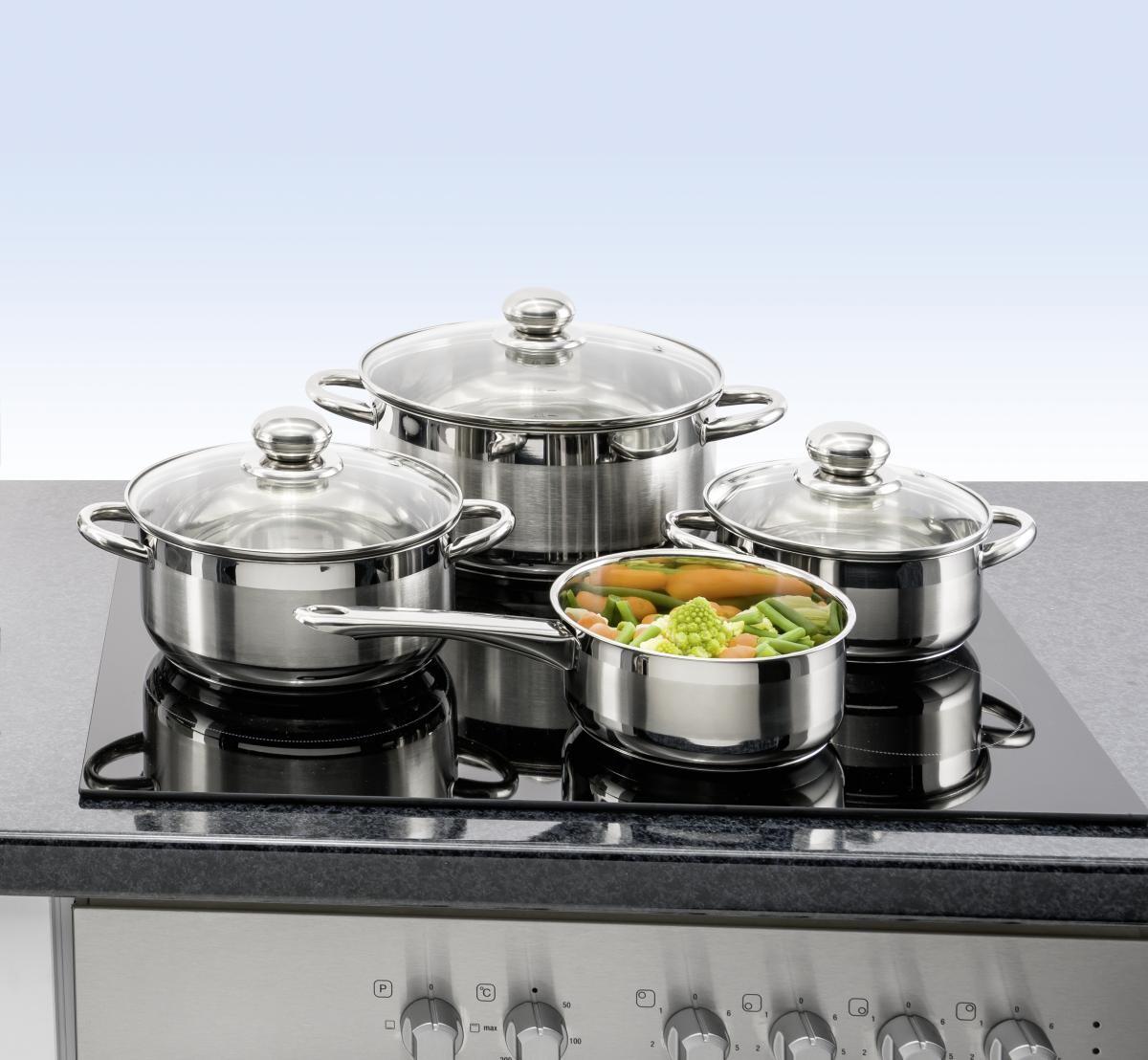 POCOline Topfset silber Edelstahl 7 tlg.